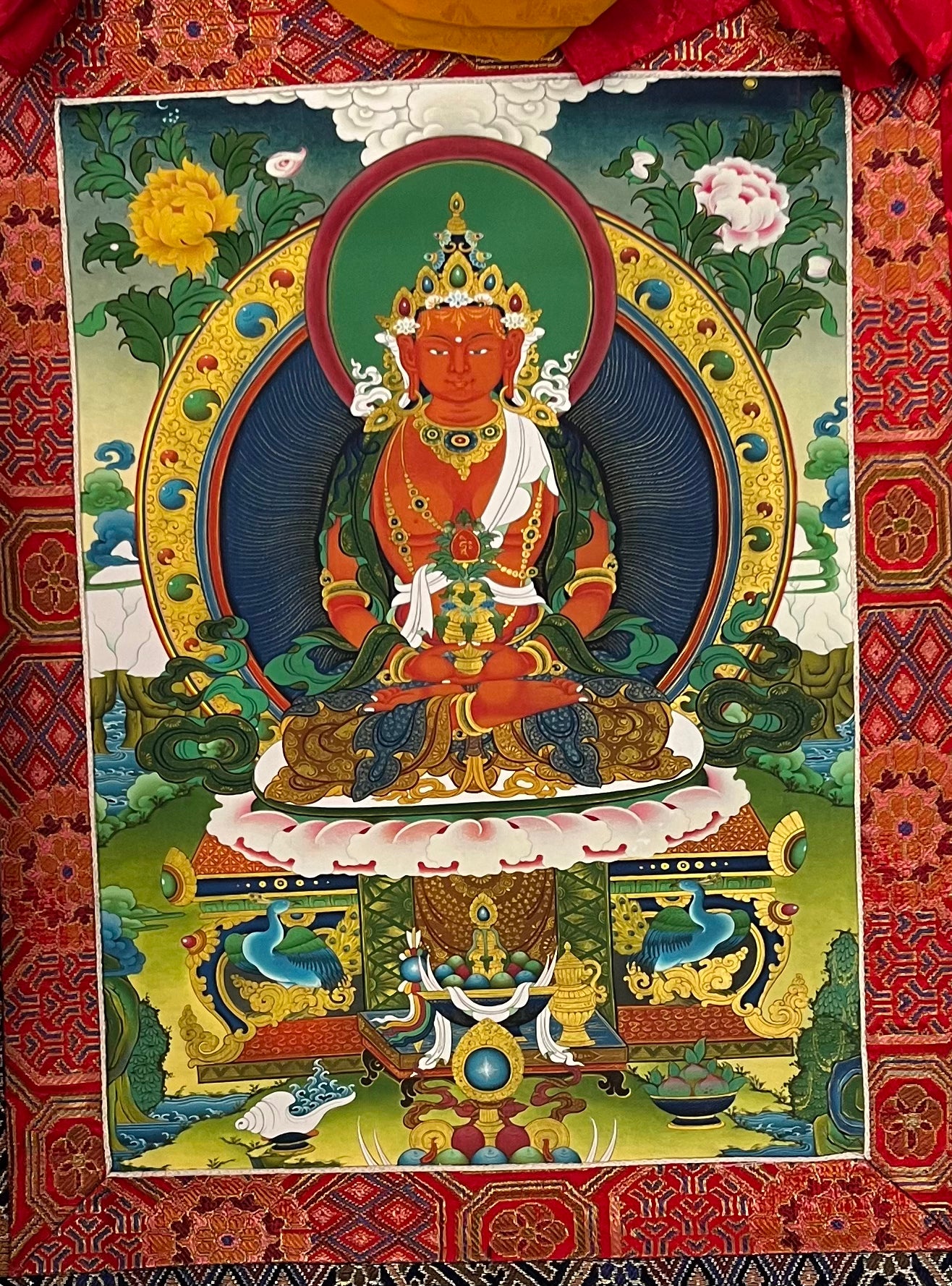 AMITAYUS HAND PAINT THANGKA