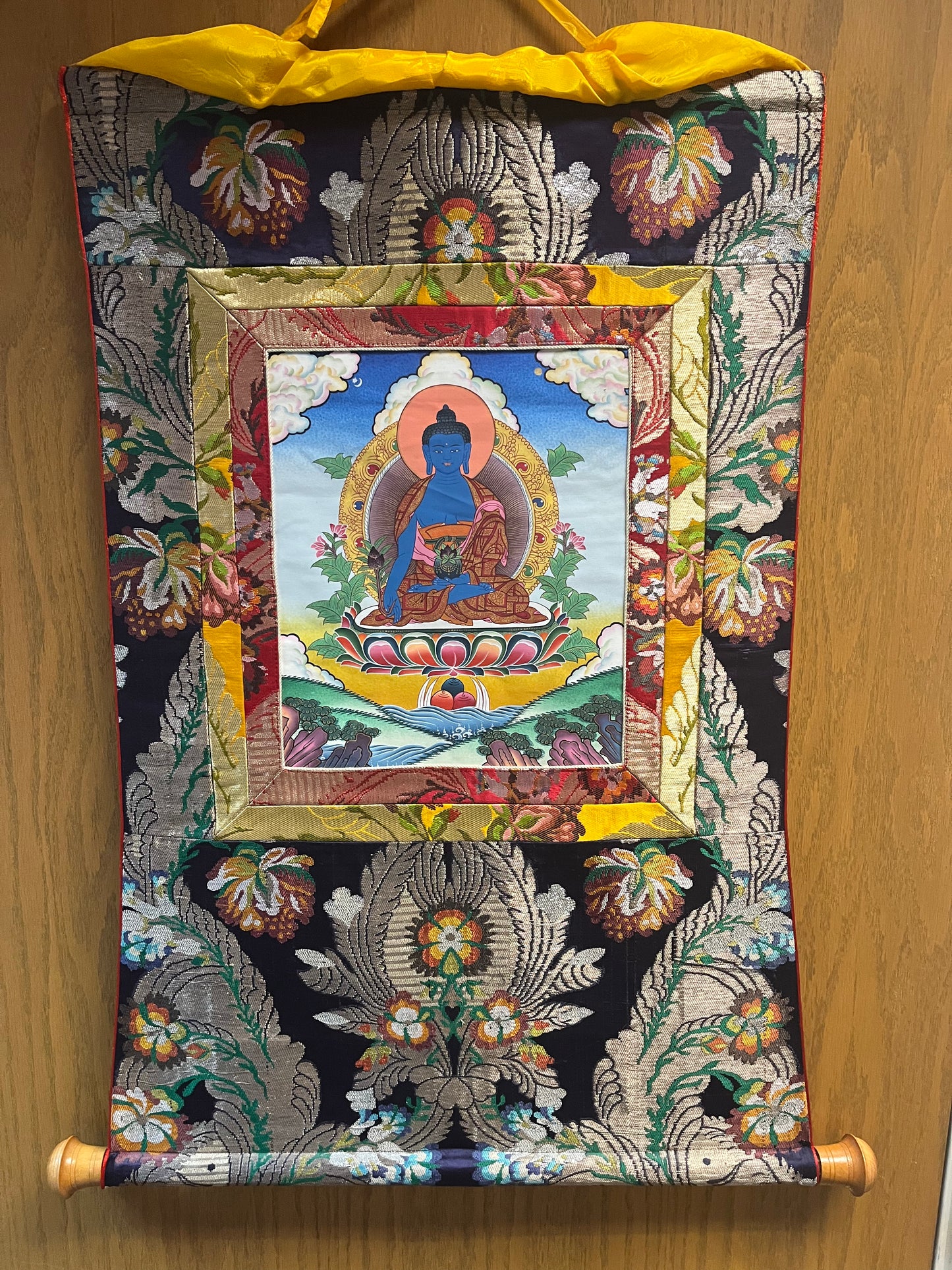 Medicine Buddha Thangka Hand Painted!