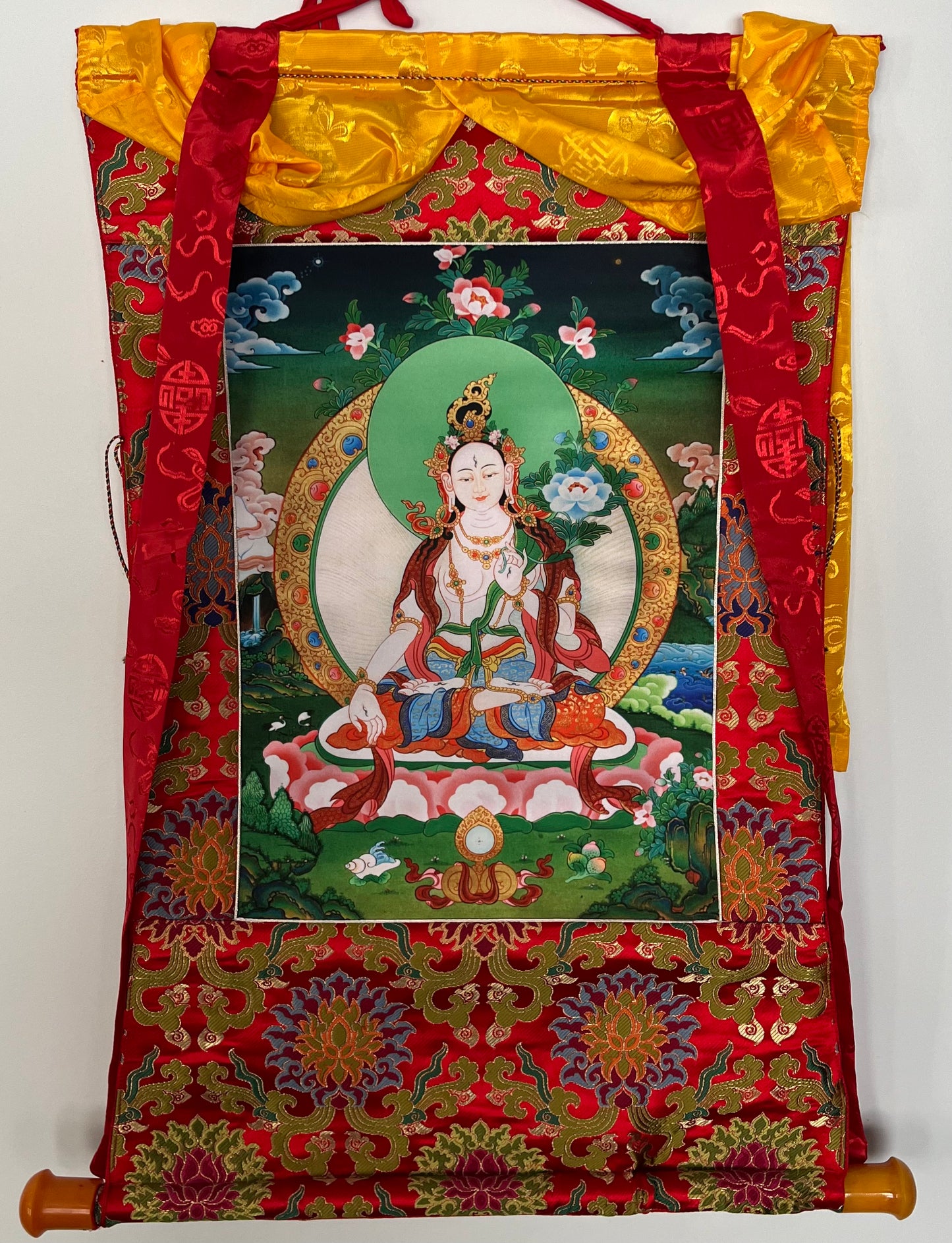 WHITE TARA ART QUALITY PRINT THANGKA