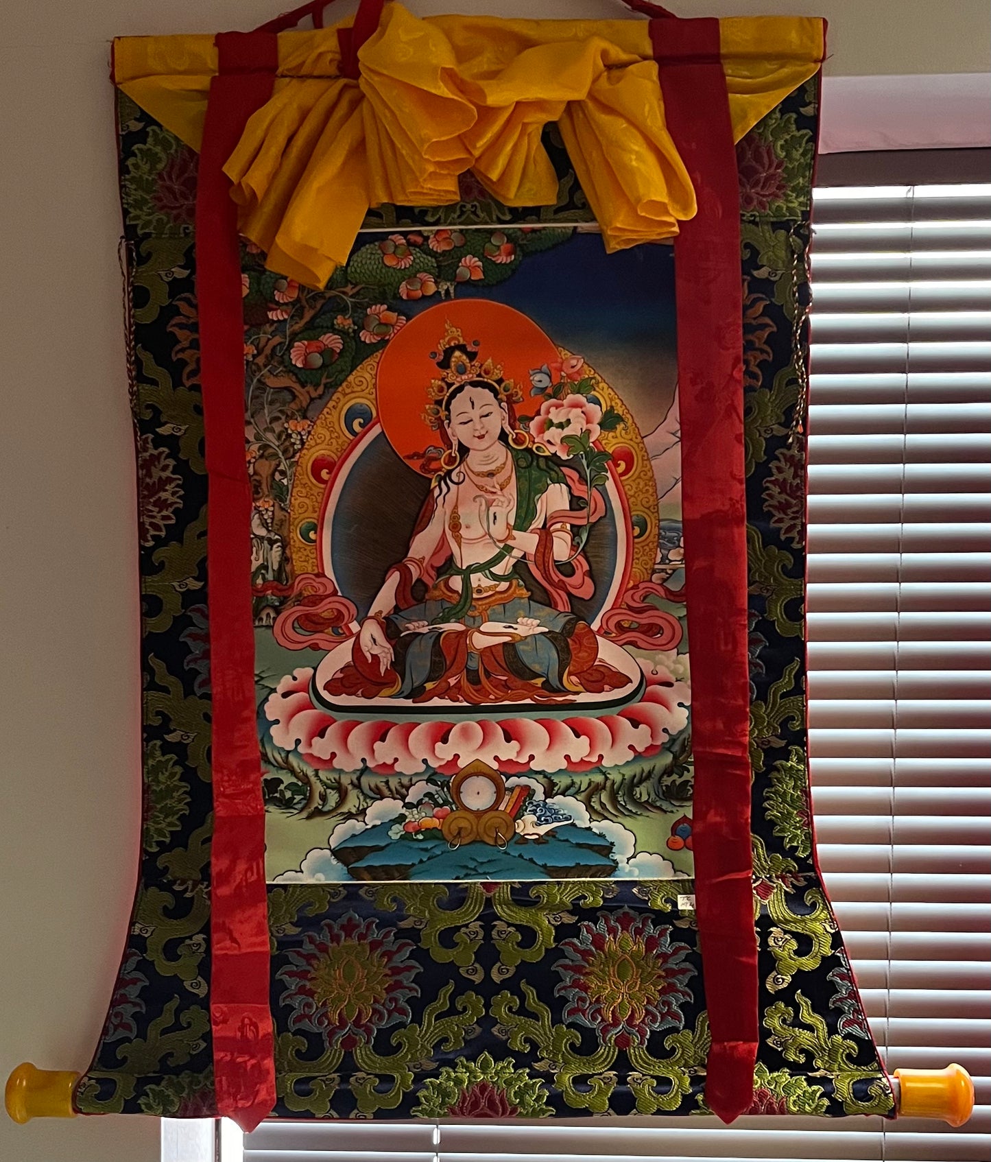 WHITE TARA PRINT THANGKA