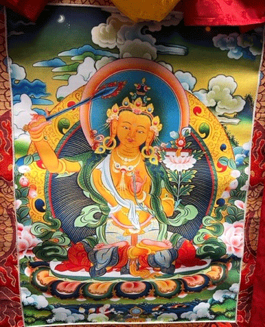 MANJUSHRI ART QUALITY PRINT THANGKA SMALL