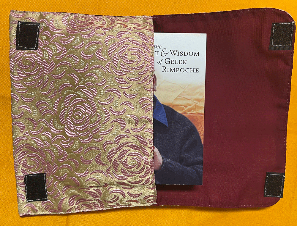 PACHA/BOOK COVER SMALL PINK ROSE BROCADE