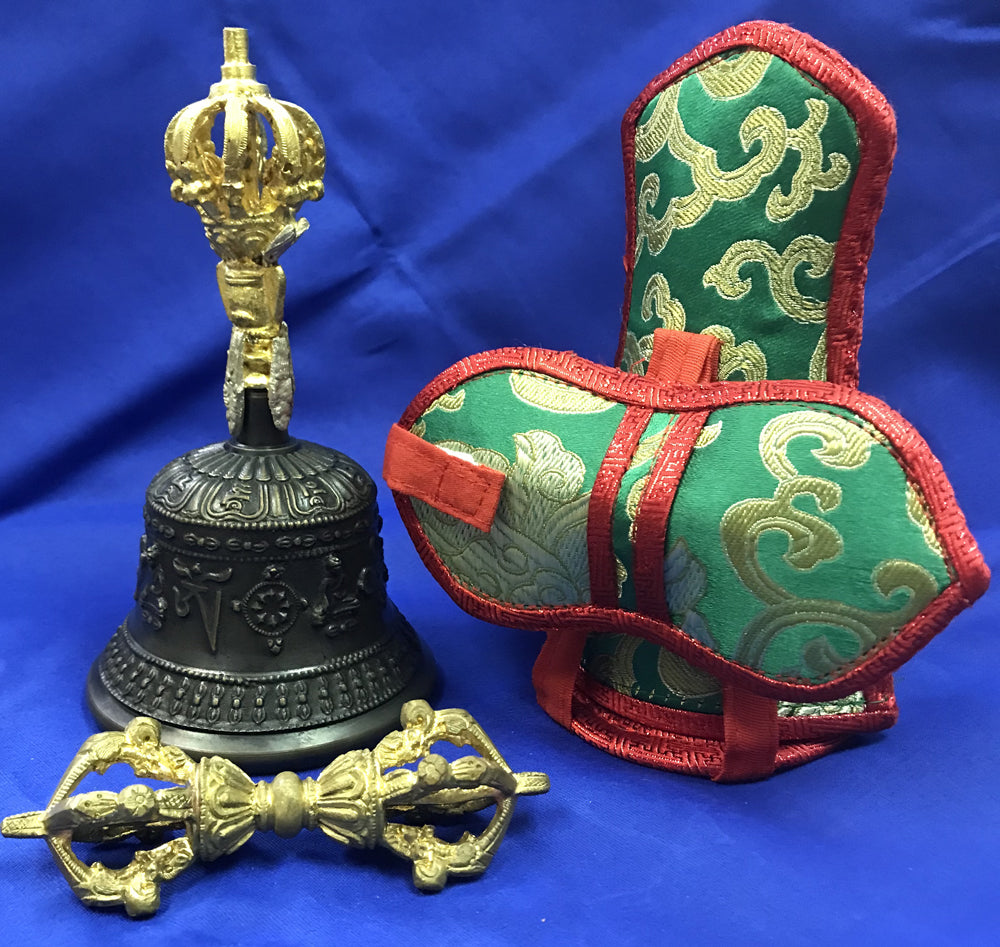 BELL AND VAJRA BLACK MEDIUM SIZE