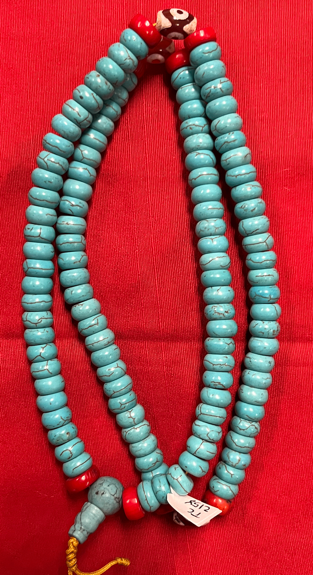 New Turquoise and Dzi Bead Mala