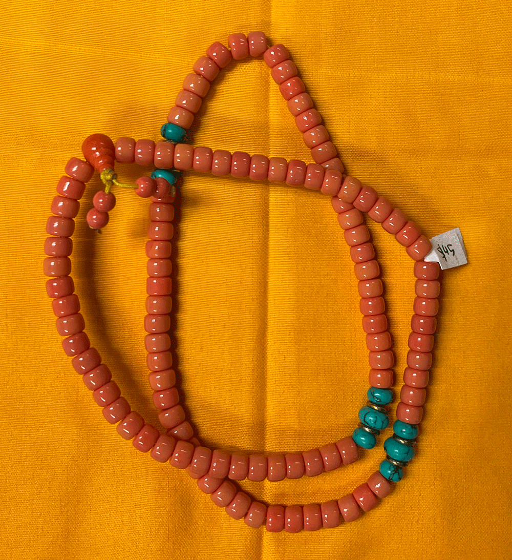 New Coral with Turquoise Mala