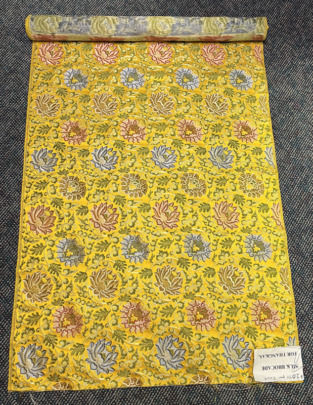 YELLOW SILK BROCADES per foot