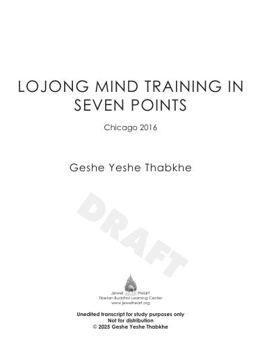 Lojong Mind Training in Seven Points