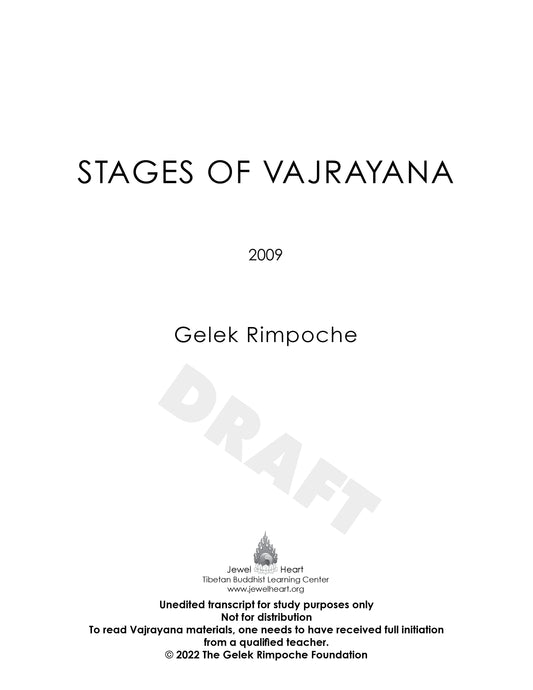 Stages of Vajrayana - 2009