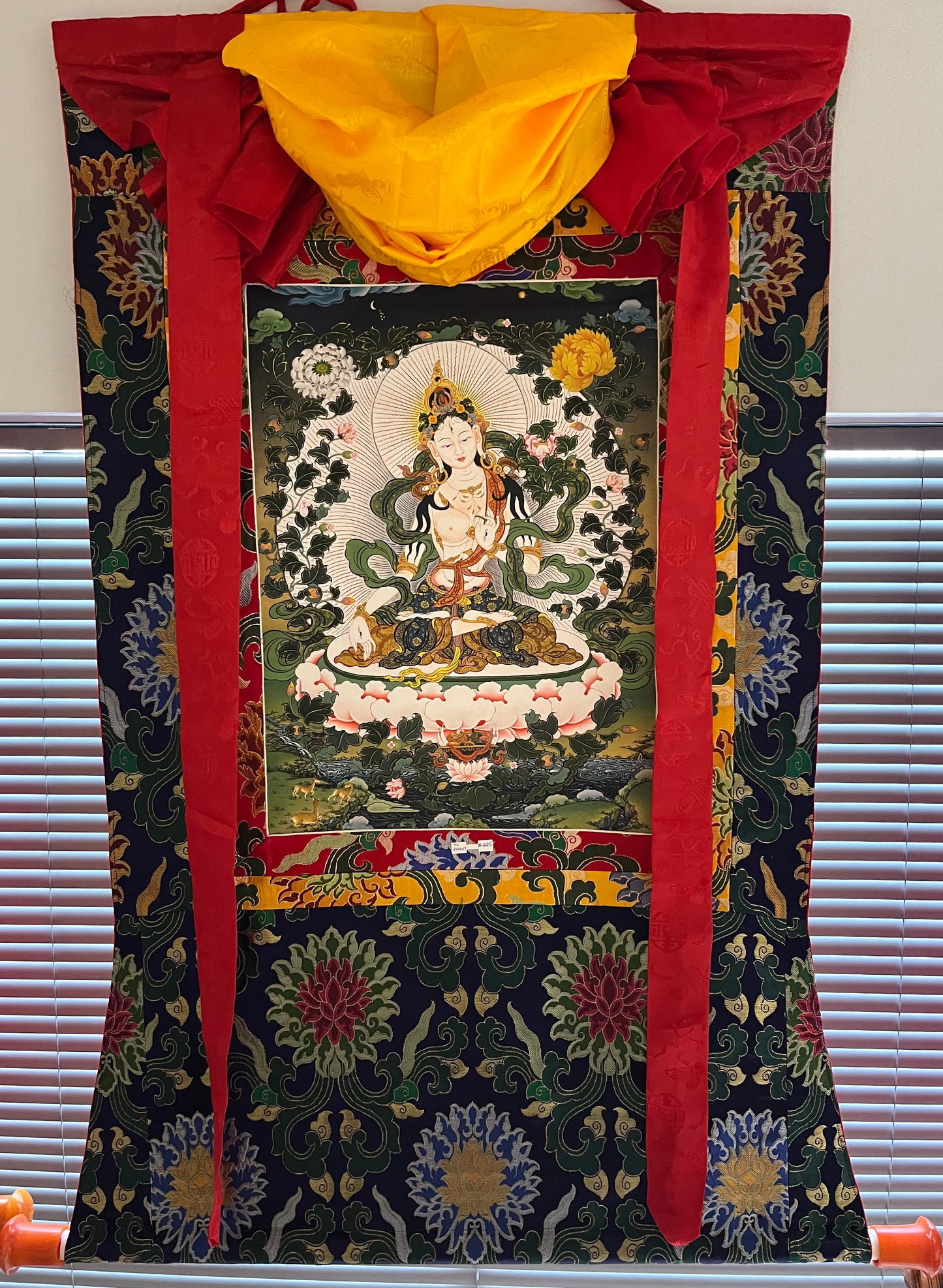 White Tara Print Thangka Large