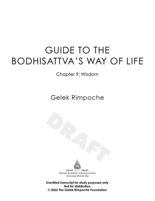 Guide to the Bodhisattva’s Way of Life - Chapter 9: Wisdom