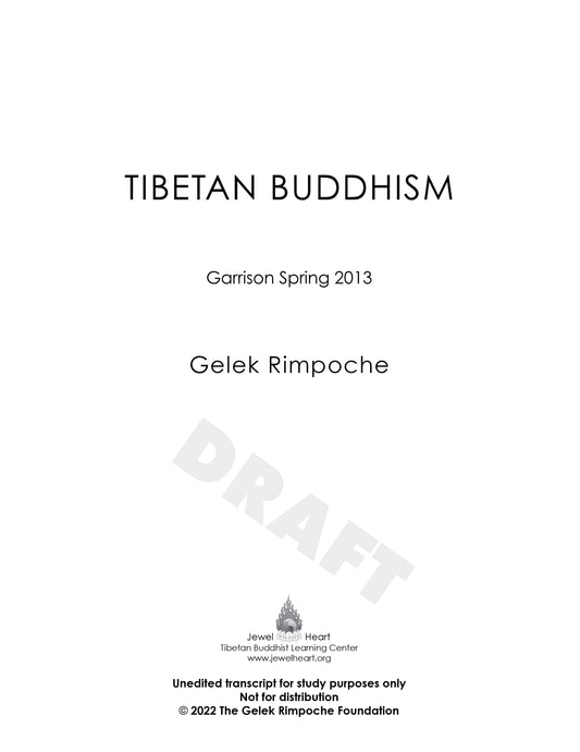 Tibetan Buddhism: Garrison Spring 2013