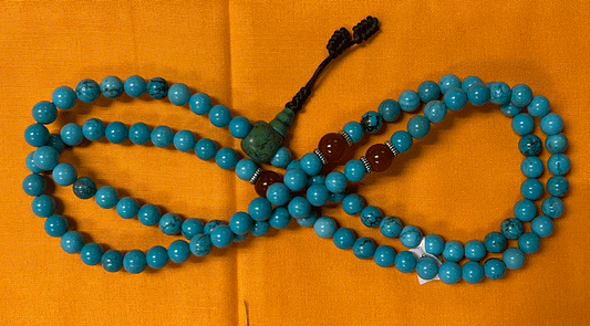 New Turquoise Mala with stone spacer