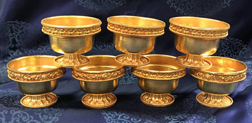 OFFERING BOWL (WHITE METAL W/GOLD)